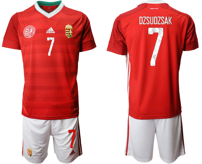 Men 2021 European Cup Hungary red home #7 Soccer Jersey->customized soccer jersey->Custom Jersey
